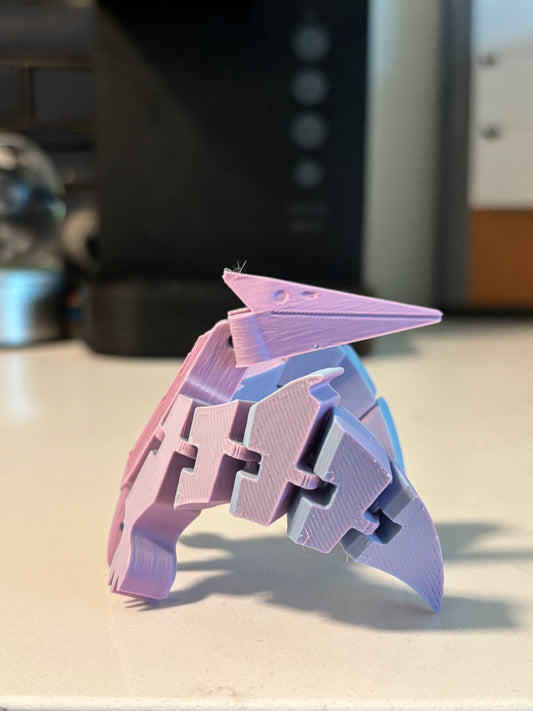 3D-Printed Articulated Pterodactyl Fidget Dinosaur Toy – Flexi Dino